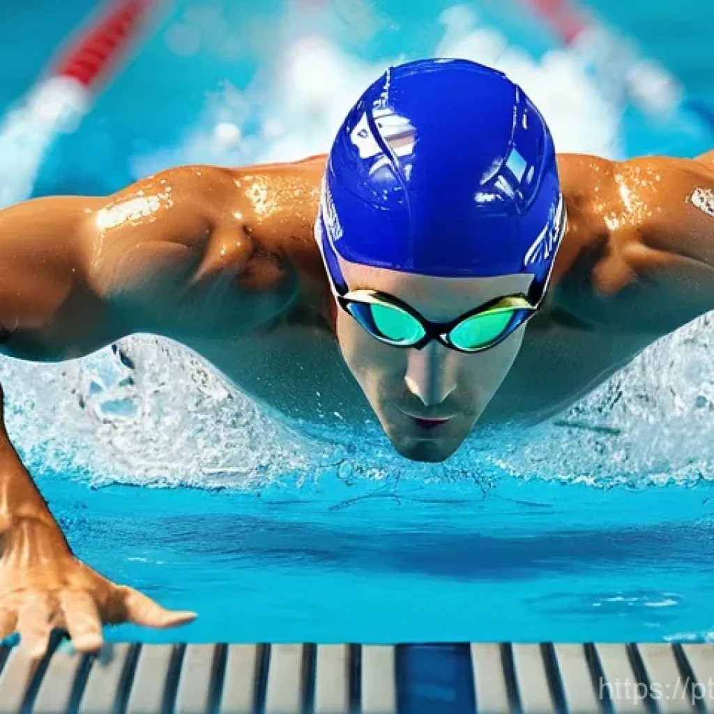 수영 속도 올리는 법 - **Prompt: Optimal Swimming Technique and Hydrodynamics**
    "A male competitive swimmer, viewed fro...